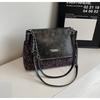 Moda Leopardo Bolsa de Axila Coreana Outono e Inverno Nova Elegante Bolsa de Ombro Feminina da Moda 2024 Bolsa Tote Casual com Corrente