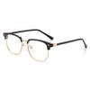 Nuevo Estilo Espejo Plano Montura de Gafas Retro de Media Montura para Hombre Montura con Filtro de Luz Azul Gafas para Miopía