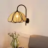 Luminária de Mesa Simples Retro Pétala Estilo Vintage Francês Art Cream Luminária de Parede para Corredor