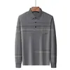 Camisa Polo de Verano para Hombre con Cuello de Solapa, Camiseta de Manga Larga para Hombres de Mediana Edad, Versátil Casual de Corte Holgado, Estilo Ligero de Negocios, Top Delgado y Fresco