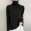 Suéter de lana acanalado de cuello alto engrosado para otoño e invierno, de importación, camiseta básica de punto, jersey de manga larga, corte holgado, suéter adelgazante