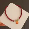 Tienda de Fábrica Pulsera Auténtica Garantizada con Alto Contenido Natural de Cinabrio, Destello Mineral, Jade de Cera de Abeja, Sensación de Alta Gama, Venta al por Mayor de Pulseras, Arena Dorada Púrpura