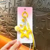 Encanto de bolso de pompón de estrella de cinco puntas creativo, llavero, adorno pequeño para manualidades, dulce colgante de estrella, llavero