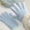 Guantes de Invierno Estilo Coreano Pelo de Imitación de Visón Guantes Blancos Puros Nuevo Color Sólido Dulce Ins Felpa Caliente Protección para Ciclismo