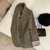 Nuevo Blazer Casual Versátil Retro para Mujer Primavera 2026 con Mangas Rayadas, Parte Superior de Traje Elegante de Alta Gama