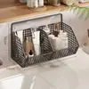 Armario con espejo estante de almacenamiento bajo montaje cesta colgante de capas lavabo de baño tocador productos de lavado y cuidado armario de baño estante de almacenamiento inferior
