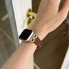 Adecuado para la nueva correa de cuero con lazo de diamante avanzada para Apple Watch AppleWatch9876 correa de reloj para mujer nicho
