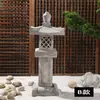 Lanterna de Pedra Jardim Japonês Luz Estilo Antigo Lâmpada Solar de Pedra Lâmpada de Pedra Exterior Jardim Gramado Decoração Zen Lâmpada de Pedra