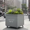 Caja de Flores de Acero Inoxidable para Exteriores Combinación Oficina de Ventas de Centro Comercial Maceta para Exteriores Caja de Plantación para Paisajismo Urbano Fabricante Personalización