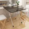 Mesa Plegable, Mesa Cuadrada, Simple y Portátil, Mesa para Puesto Exterior, Mesa de Comedor, Mesa de Comedor Simple, Mesa de Comedor Rectangular para el Hogar, Tamaño Pequeño