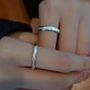 Anillo de Pareja Liso de Nicho de Alta Gama Anillo Abierto de Plata de Ley S925 Brillante de Junli