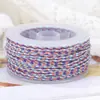 Hilo de algodón de colores, hilo de algodón tejido de poliéster multicolor, hilo especial para joyería hecha a mano y trabajos con cuentas, carretes pequeños de poliéster, suministro en lote mixto