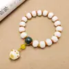 Pulsera de Raíz de Bodhi de Jade Blanco, Semilla de Bodhi, Flor de Loto, para Mujer, Cuentas de Buda, para Sostener en la Mano, Juguete Cultural, Estudiante, Colgante de Pulsera Suave de Pata de Gato