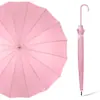 Guarda-chuva Pequeno Fresco de Cor Pura com Cabo Longo e 16 Ossos Presente Publicitário Guarda-chuva para Evento de Negócios com Logotipo Personalizado Guarda-chuva para Sol Venda por Atacado