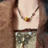 Collar Colgante de Cerámica Vidrio Acrílico Cuentas Cadena de Clavícula Elegante con Estilo de Nicho Estilo Étnico Joyería de Alta Gama
