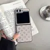 Estilo Ins Florzinha Adequado para Samsung Zflip 4 Capa Anti-Queda Flip7 Acessível Luxo Elegante Flip5 Capa Flip da Moda