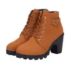 Otoño e Invierno Nuevas Botas Europeas y Americanas de Exportación Talla Grande 42 Cordones Delanteros Plataforma Suela Gruesa Botines Cortos Fabricante Listos para Enviar Negro Mujer