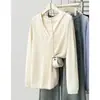 Blusa feminina plus size 100kg, novo estilo outono, tamanho grande casual com capuz, tricotada com detalhes vazados, estilo duas peças falsas 0736