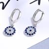 Aretes Ojo del Diablo de plata esterlina S925 con ojos azules aretes elegantes aretes de círculo redondo suministro transfronterizo generoso