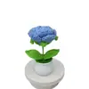 Maceta Grande de Flor Rosa Tejida Acabada Planta Ramo Hecho a Mano Adorno Decoración de Coche Regalo Día del Maestro Tejido al por Mayor