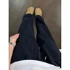 Calças casuais masculinas estilo americano, corte cleanfit, caimento solto, calças pretas modernas de perna reta, afuniladas, perna larga para homens