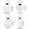 Llavero en Blanco para Sublimación Cuero PU Transferencia de Calor Borde Redondeado Decoración DIY Venta al por Mayor Directamente del Fabricante