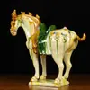 Adornos de Caballo de Cerámica Caballo de Tres Flores Mascota Apertura Inauguración Sala de Estar Oficina Accesorios para el Hogar Muebles