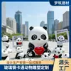 Esculturas de Jardín de Dibujos Animados, Esculturas de Grupo de Pandas de Fibra de Vidrio, Esculturas de Animales de Dibujos Animados con Temática de Experiencia Agrícola, Adornos de Pie