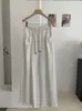 KEKEZOON pantalones casuales deportivos de pierna ancha sueltos de color liso con cordón de cintura alta elástica para mujer 8812