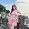 Fábrica de Origen 2024 Nuevo Traje de Baño Transfronterizo Separados para Mujer Color Sólido Tres Piezas Chica Caliente Sexy Traje de Baño para Aguas Termales