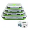 Venta Directa de Fábrica Fiambrera de Silicona Plegable Grado Alimenticio Microondas Fiambrera Caja de Almacenamiento Fiambrera Crujiente