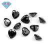 Gema Huagang con un solo agujero en forma de corazón, circonita negra, piedra desnuda, circonita negra artificial, gema CZ con agujero inferior puntiagudo, joyería