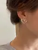 Brincos de Amor Retrô Francês com Pino de Prata S925 para Mulheres Doces, Descolados, de Alto Padrão, em Formato de Coração, Simples, Elegantes, Estilo Frio para Mulheres