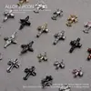 Joyería para Uñas Aleación de Zirconio Cuervo Corazón Cruz Montón de Diamantes Zirconio Oscuro Accesorios para Uñas Decoración