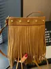 Shuai Mi Jia Bolso Pequeño Cuadrado Retro Francés con Borlas para Commuter para Mujer 2026 Nuevo Bolso de Hombro Único Cruzado con Borlas de Alto Valor