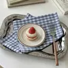Jogo Americano de Tecido Xadrez Estilo Ins, Tapete de Isolamento Térmico, Simples e Esteticamente Agradável, Jogo Americano para Mesa de Jantar em Casa, Adereço para Fotos, Toalha de Mesa