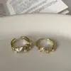Anel Aberto Estrela do Mar Flor Concha Pérola Zircônia Design de Nicho Feminino Tendência de Moda Versátil Anel Anel
