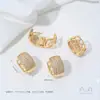 Pendientes de Hoja de Rosa Rellenos de Oro de 14K, Gama Alta, Lujo Accesible, Nicho, Pendientes de Gama Alta, Nuevos Broches de Oreja con Micro-Adornos, Anillos Lisos