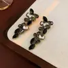 Set de Aretes y Collar de Lágrima con Diamantes Vintage, Cadena para Suéter Retro de Lujo Ligero, Conjunto de Joyería de Moda y Elegante para Mujer