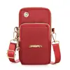 Nuevo Bolso para Teléfono Móvil para Mujer Crossbody Mini Bolso Pequeño Tres Capas Cremallera Bolso de Tela de Nailon Vertical de Mano Monedero de Monedas Bolso de Brazo