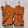 Luvas de solda elétrica de couro bovino de duas camadas Luvas de soldador totalmente em couro Luvas resistentes ao desgaste e isolantes térmicas para camping e churrasco Proteção de trabalho macia