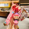 Lindo chaveiro de cerejinha fresco feminino pingente requintado para mochila de estudante chaveiro de boneca de desenho animado presente