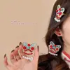 Nuevo Pasador de Pelo con Borla de Danza del León Estilo Nacional Chino con Adornos de Perlas para Niños, Clip para Flequillo Lateral Dulce y Lindo, Accesorio para el Cabello