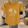 Comercio exterior transfronterizo~Camisetas de verano de manga corta con descuento de alta gama para mujeres de mediana edad y mayores, tops holgados de talla grande para madres