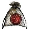 Bolsa de fio bronzeador de Halloween transfronteiriça da Amazon, rede de aranha, bolsa transparente para embalagem de doces e presentes