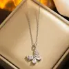 Novo Colar Borboleta Fantasma de Aço Titânio para Mulheres Ins Borboleta Vazada com Corte Completo em Diamante Corrente para Clavícula Colar com Design Personalizado