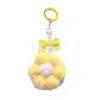 Lindo y Creativo Llavero de Flor con Bola de Peluche, Flor de Felpa, Colgante de Bolso a la Moda, Colgante para Teléfono Móvil, Regalo Llavero