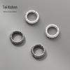 S925 Prata anel de fio aberto 8mm angustiado tailandês prata spacer contas DIY pulseira vintage contas soltas handmade trançado corda acessórios S1