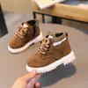 Zapatos para Niños, Botas para Niños, Estilos de Otoño e Invierno, Botas de Cuero Estilo Británico para Niños, Botines para Niñas, Zapatos para Bebé 3-6