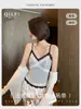 Camisola de encaje cepillado para otoño e invierno para mujer, de lunares, push-up, agradable al tacto, sin costuras, con copa fija, capa interior, camisola básica, espalda bonita